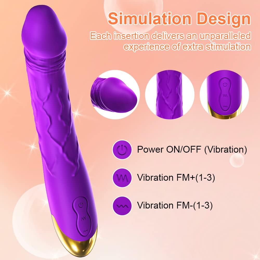 Vibrador realista de 7.6 pulgadas para mujeres, 10 potentes modos de vibración para estimular el clítoris y el punto G, juguetes sexuales