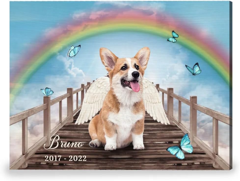 Lienzo conmemorativo personalizado para los amantes de los perros, póster de fotos de perro en lienzo en memoria amorosa, regalos conmemorativos