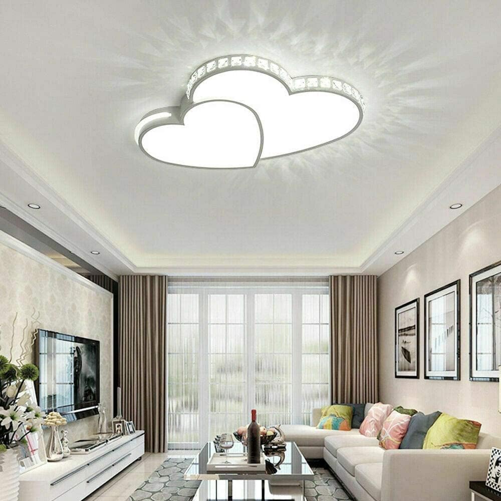Lámparas de techo LED creativas de 20.47 pulgadas, lámparas de techo modernas de acrílico de montaje empotrado, luz de techo en forma de corazón,