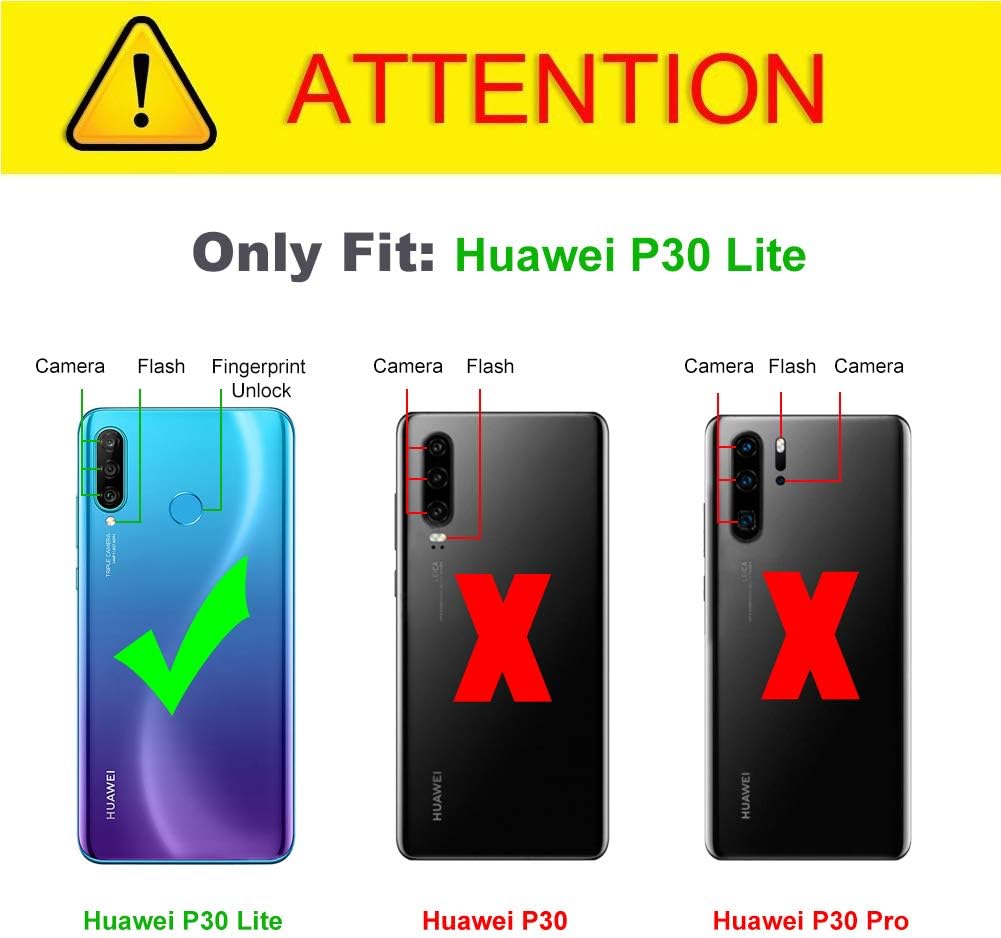 J&D Funda compatible con Huawei P30 Lite, cojín de esquina ultra transparente, resistente a los golpes, funda protectora delgada de TPU para Huawei