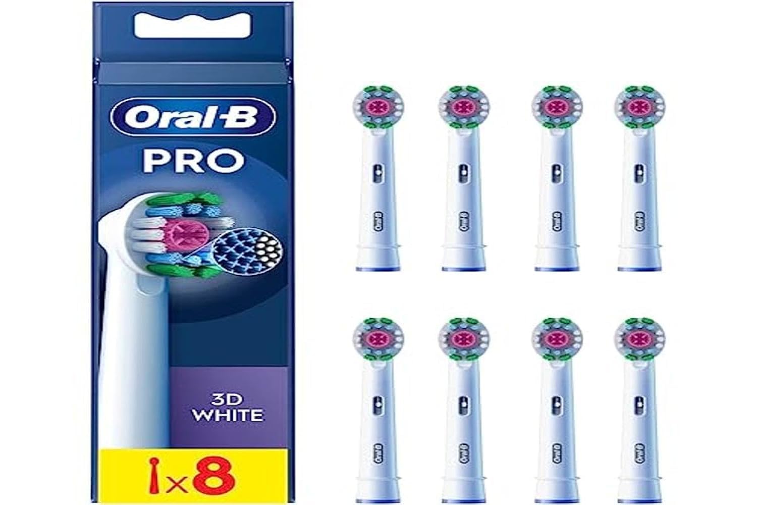 Oral-B Pro 3D – Cabezal de cepillo de dientes eléctrico, cerdas en forma de X y taza de pulido única para blanquear los dientes y eliminar manchas