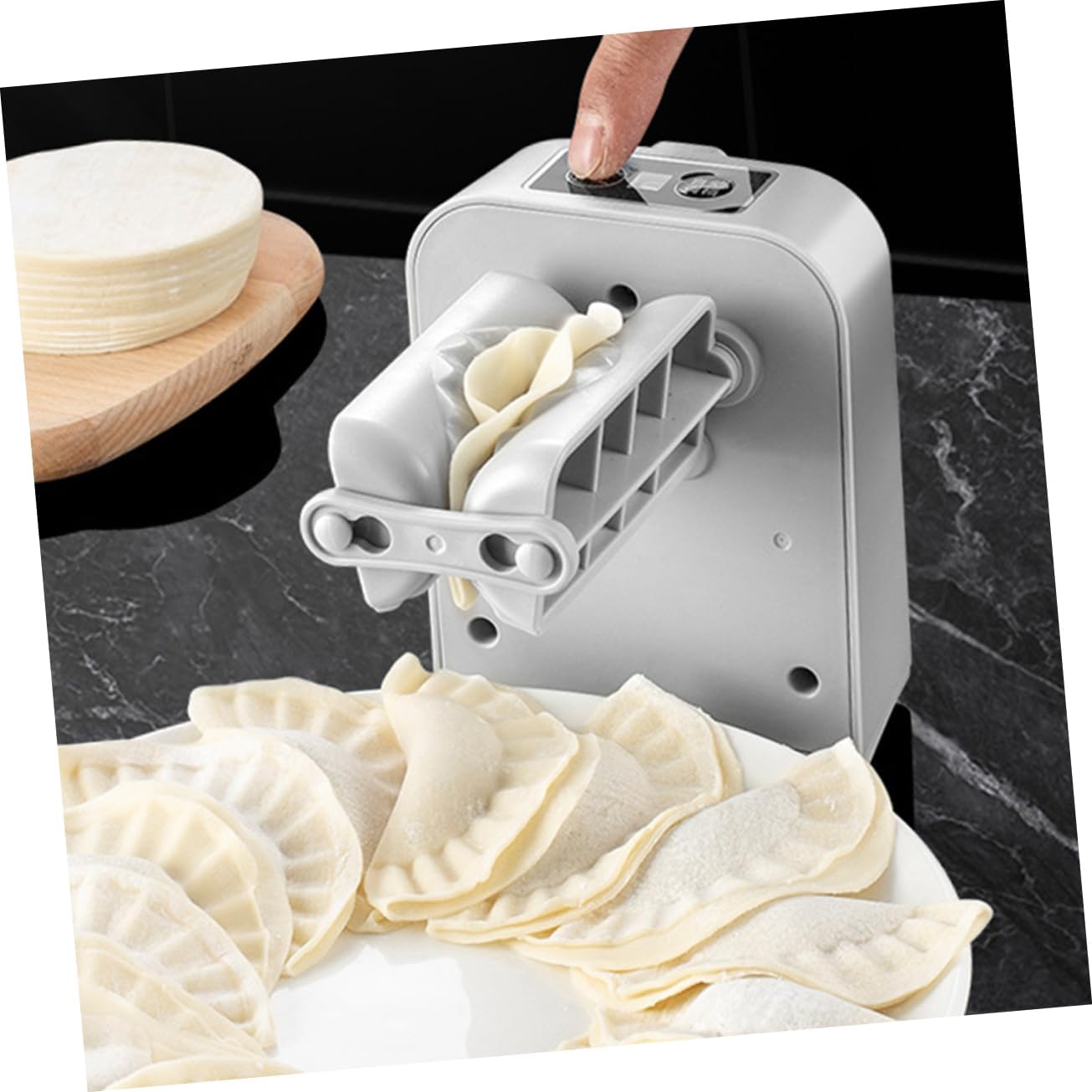 RUNROTOO Máquina para hacer masas de pasta para hacer albóndigas, prensatelas, herramienta para hacer masas, prensa para la piel, albóndigas, moldes
