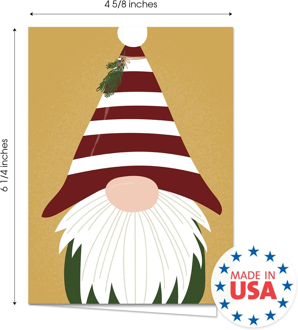 Adorable paquete de tarjetas navideñas de gnomo, 24 tarjetas de notas de Navidad extravagantes con sobres blancos, 6 diseños ilustrados de gnomos