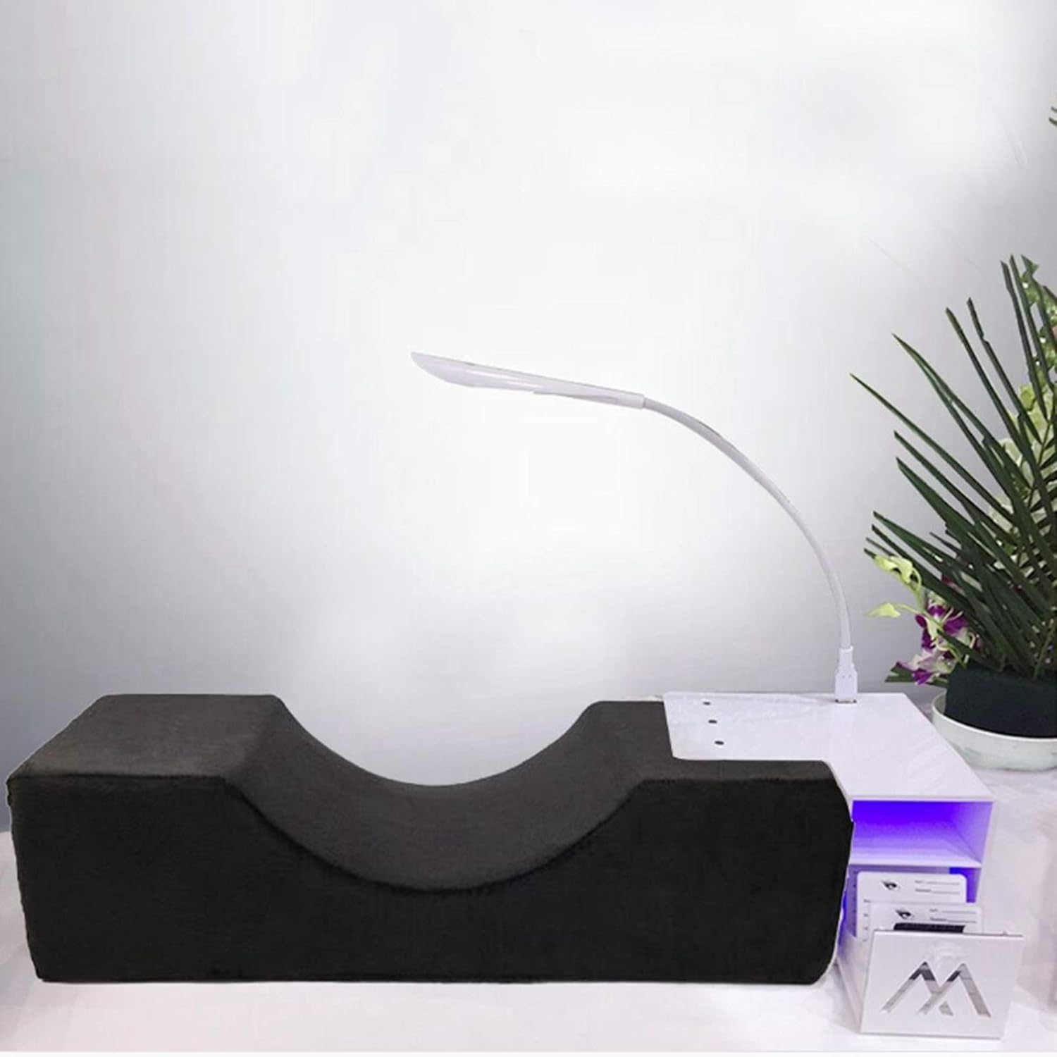 Almohada de cuello de extensión de pestañas con soporte organizador de estante y luz LED para cama de pestañas almohada de pestañas soporte
