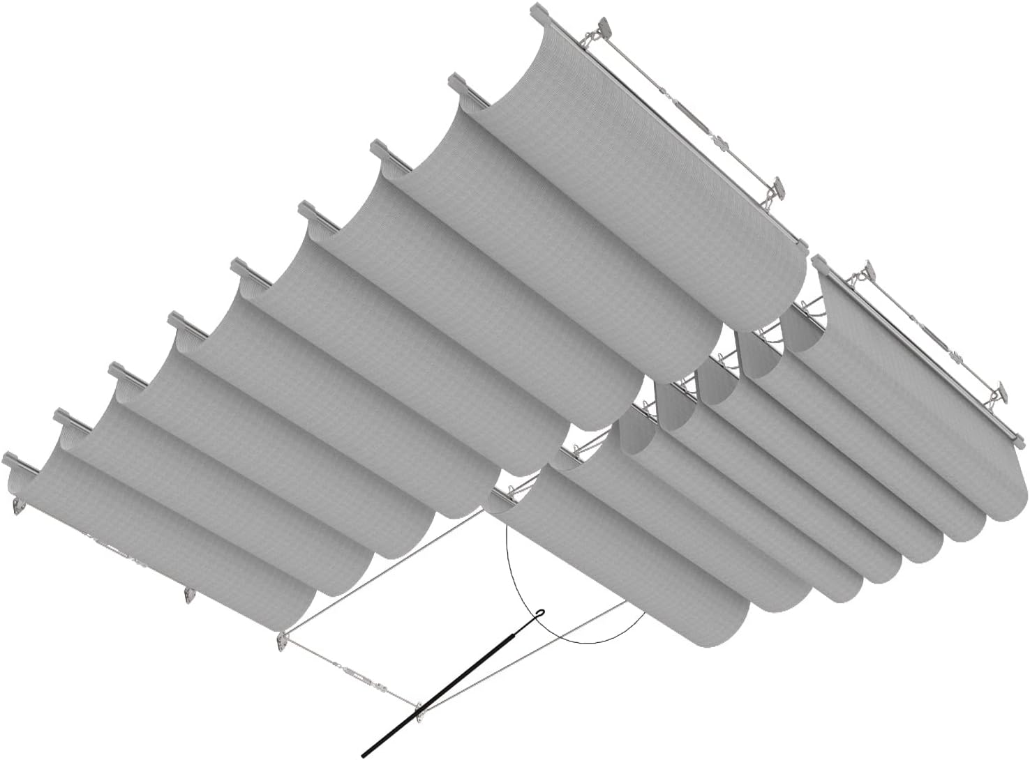 Toldo retráctil de repuesto para pérgola de 3 x 16 pies, con accesorios para cables, para patio, porche, garaje, terraza, toldo