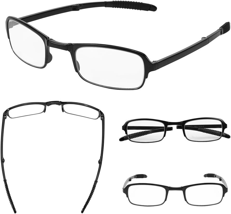 Gafas de lectura, hombres y mujeres 1.01.52.02.53.03.54.0, vidrio presbípico de lectura plegable y portátil (2.5-rojo)