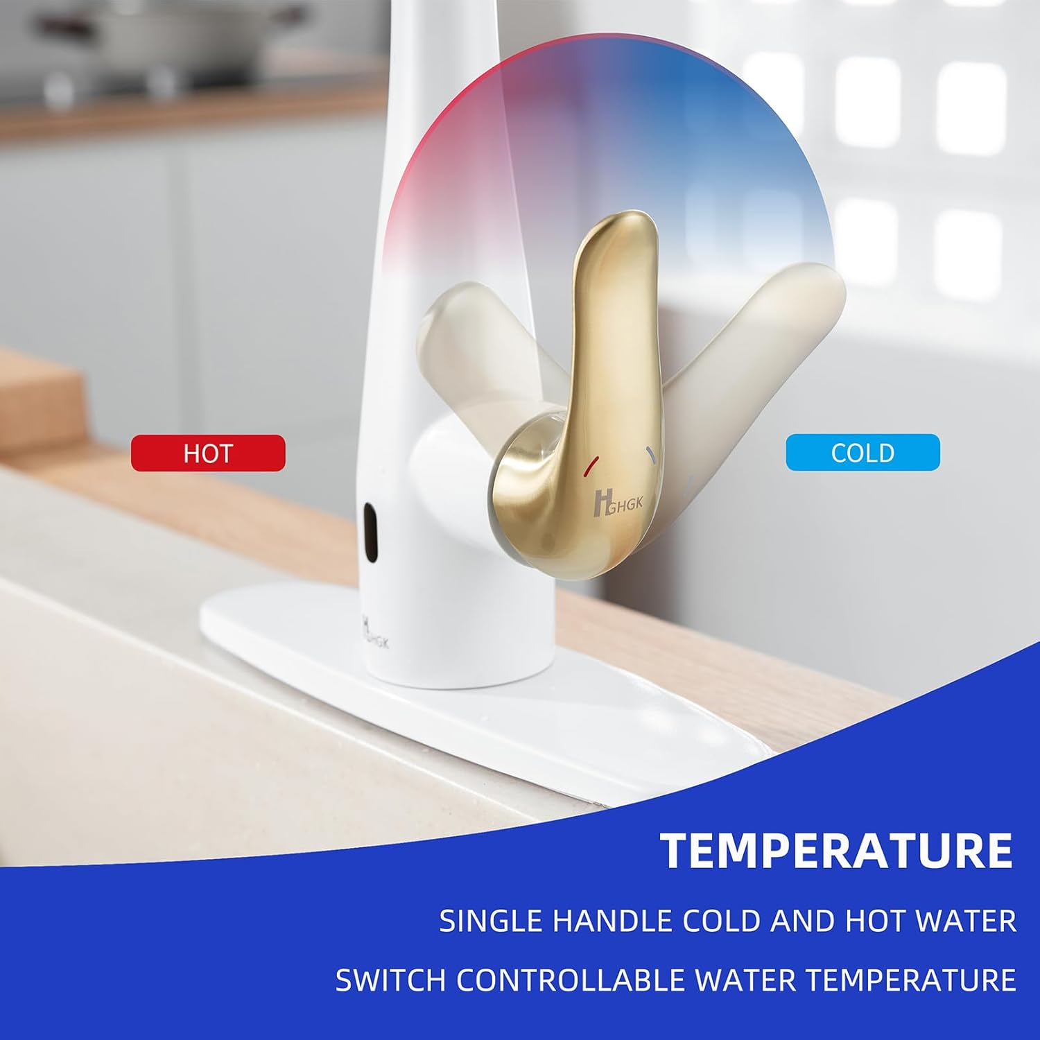 HGHGK Grifo de cocina sin contacto con dispensador de jabón y rociador extraíble, grifo de fregadero de cocina con sensor de una sola manija, diseño