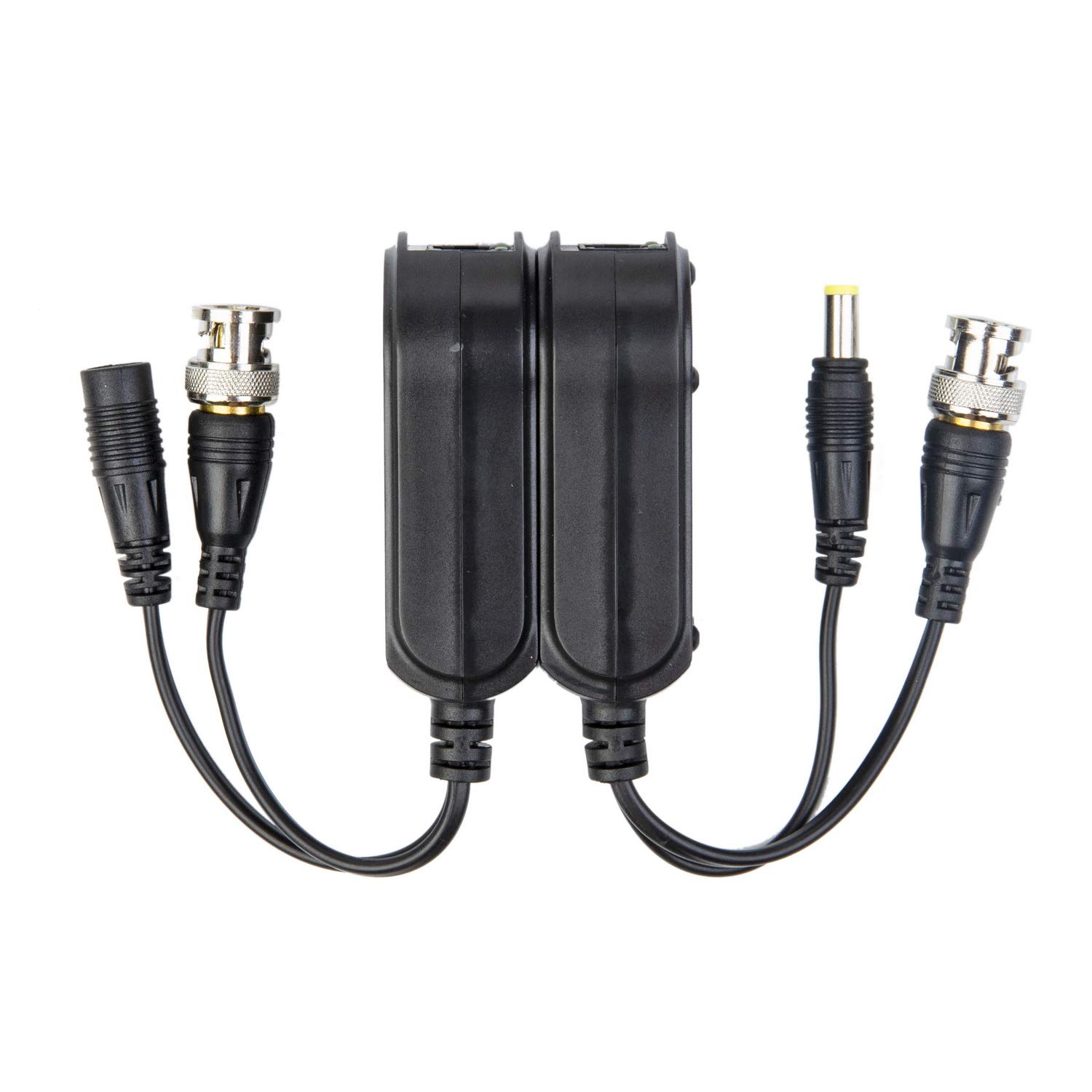 2 pares de adaptadores de vídeo pasivobalun de alimentación actualizados 1080P  5 MP BNC a RJ45 de larga distancia de red transceptor Cat5e  Cat6 a