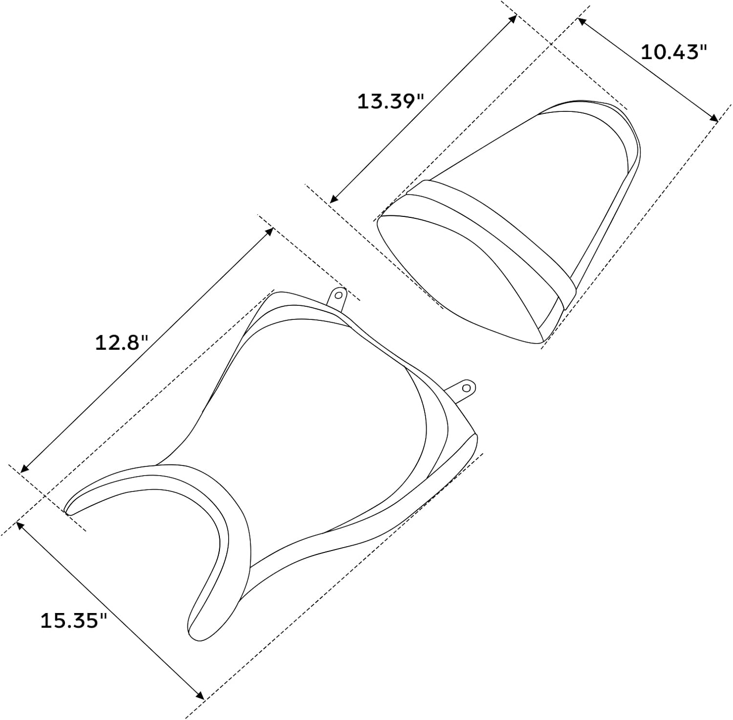 TCT-MOTORPARTS Asiento delantero del conductor y asiento trasero del pasajero para Yamaha YZF R3 2015-2023