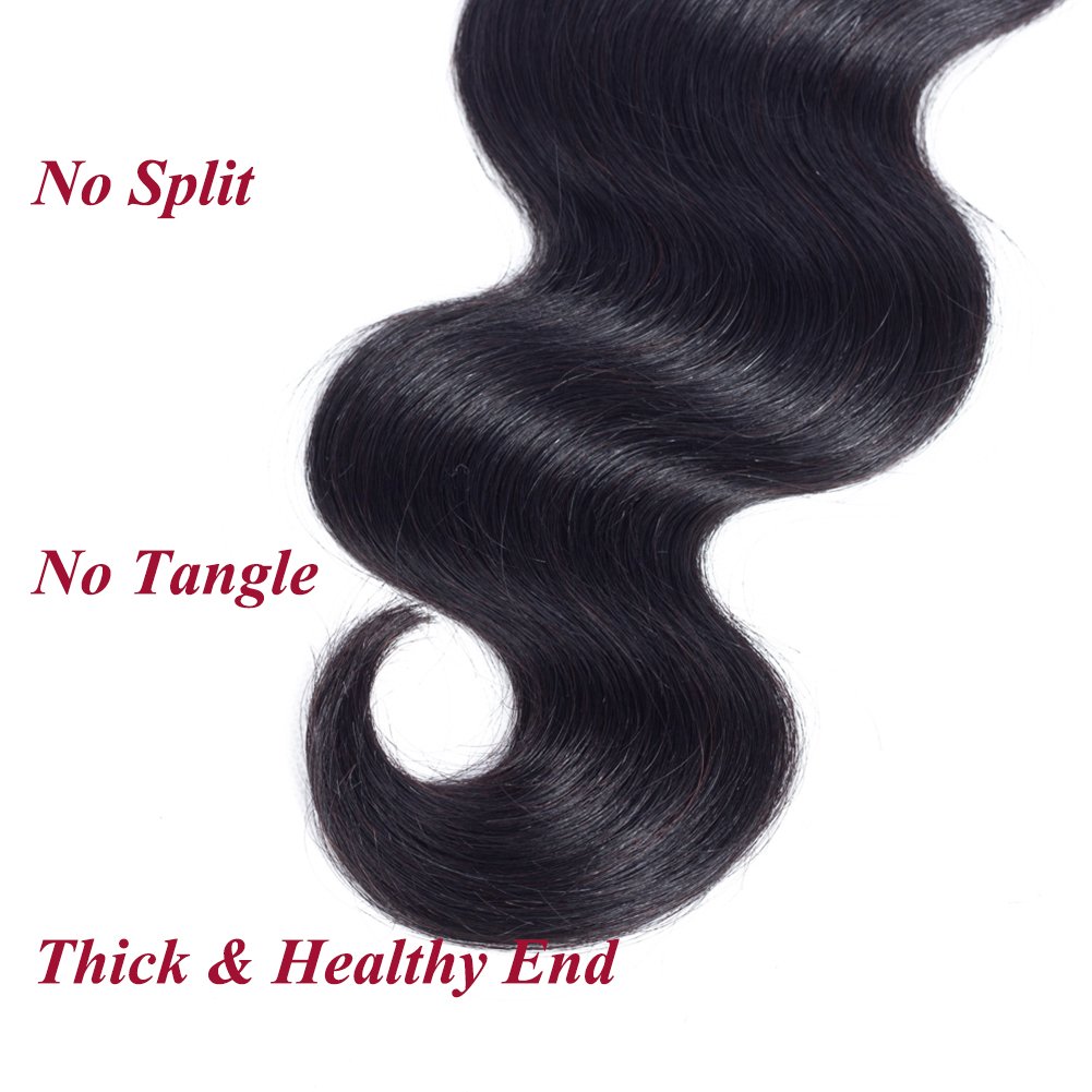 Amella Hair, Cabello humano brasileño virgen 100% sin procesar. 3 extensiones de Cabello brasileño ondulado (16 18 20, 10.05 onzas) Extensiones de