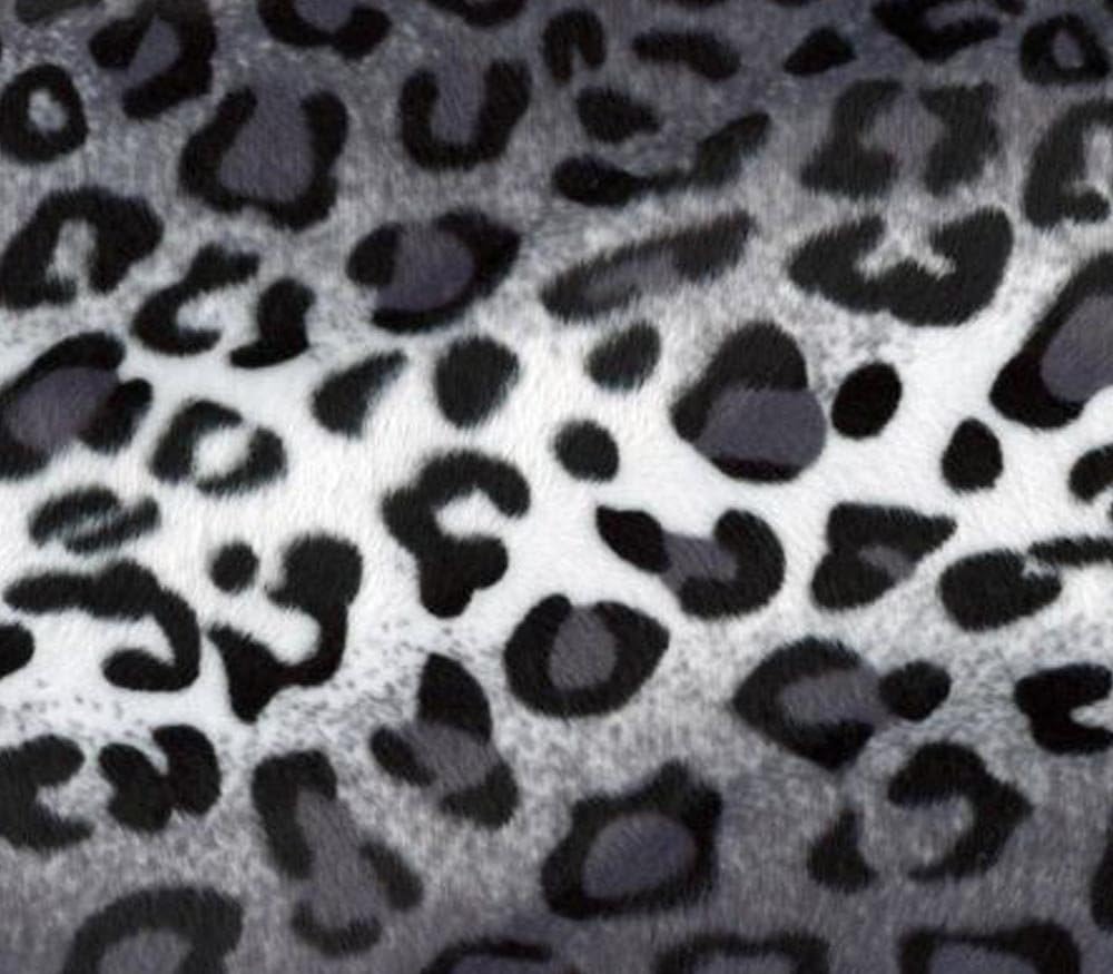 Tela Velboa Faux Animal Fur Gris y Blanco Leopardo60 pulgadas de anchoVendido por.