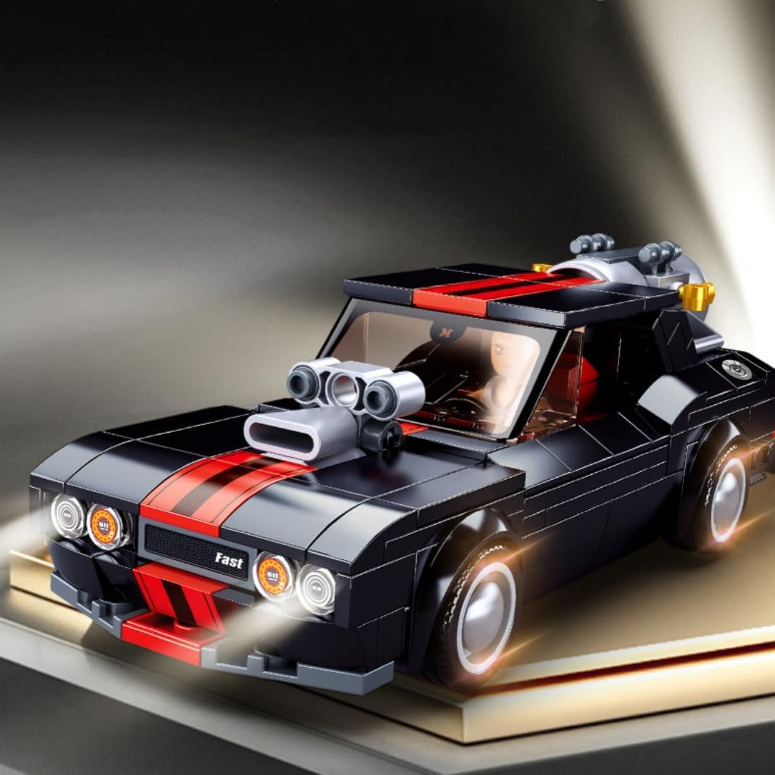 Technic – Kit de construcción de coche deportivo, 502 piezas 2 en 1 Super 9 modificado, modelo coleccionable de coche de carreras con técnica de