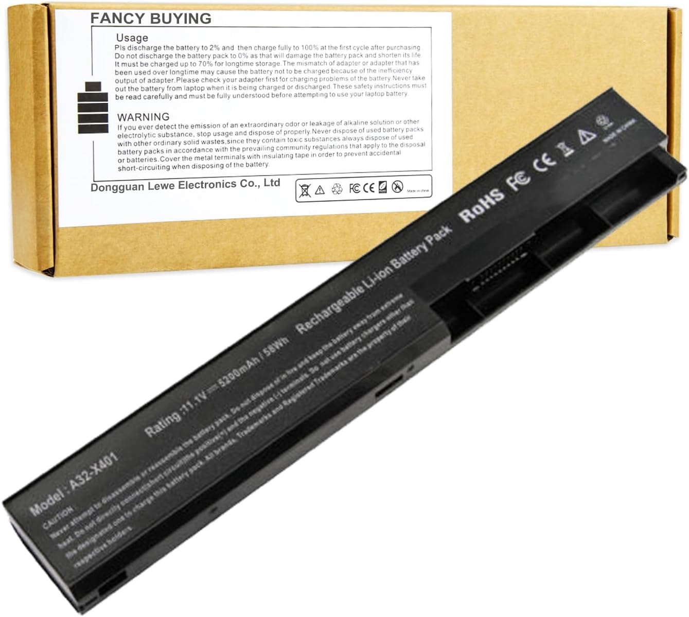 Fancy Buying Batería para portátil compatible con Asus X501A X301 X301A X301U X401 X401A X401U X501 X501U A31-X401 A32-X401 A41-X401 A42-X401