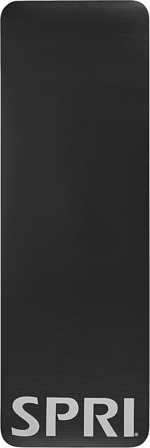 SPRI Pro Fitness Matt de 0.472 pulgadas (0.472 in) – Tapete de ejercicio grueso para entrenamientos de piso, sentadillas, flexiones, estiramiento,