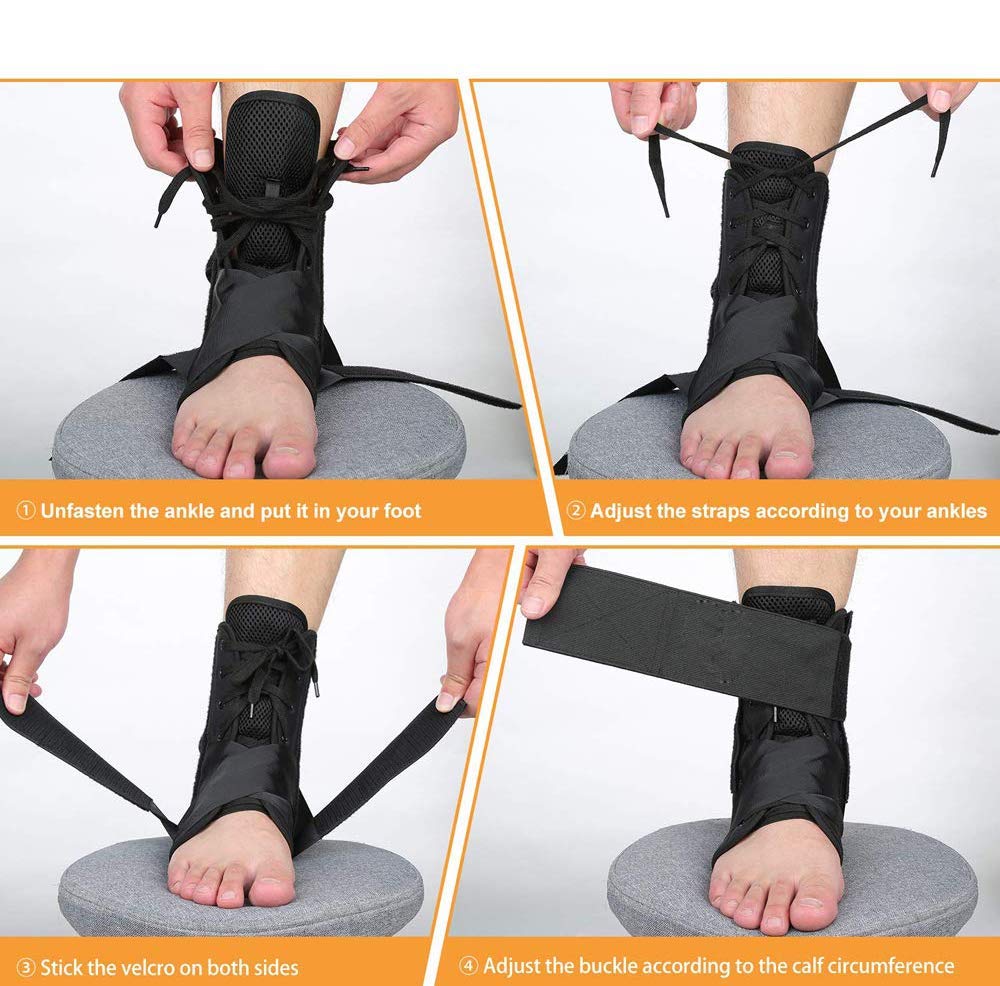 Tobillera estabilizadora de encaje, para mujeres y hombres, transpirable, ajustable, soporte de pie para deporte, esguince de tobillo, recuperación