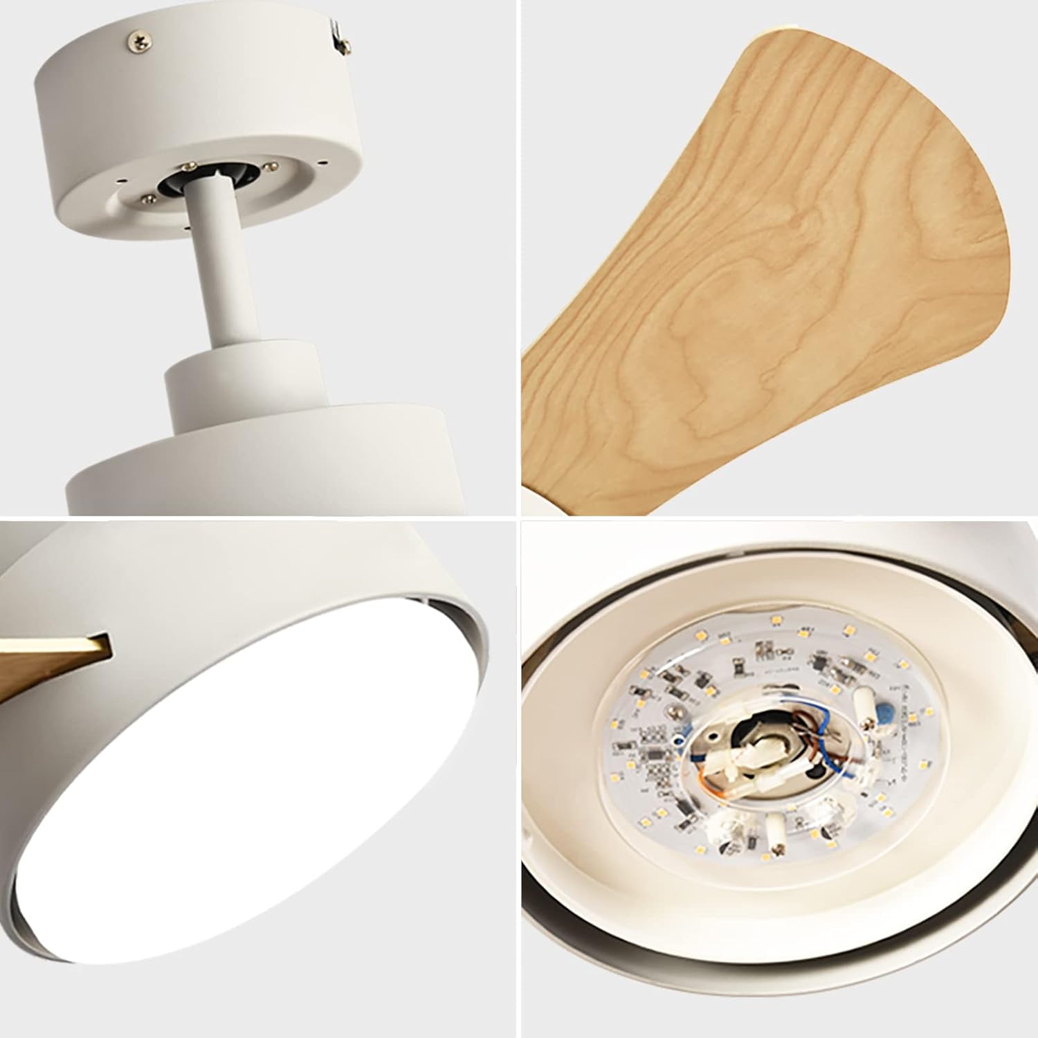 AISEHOUSIN Ventilador de techo con luz, control remoto para ventiladores de techo interiores, ventilador de techo moderno de 32 pulgadas, motor CC