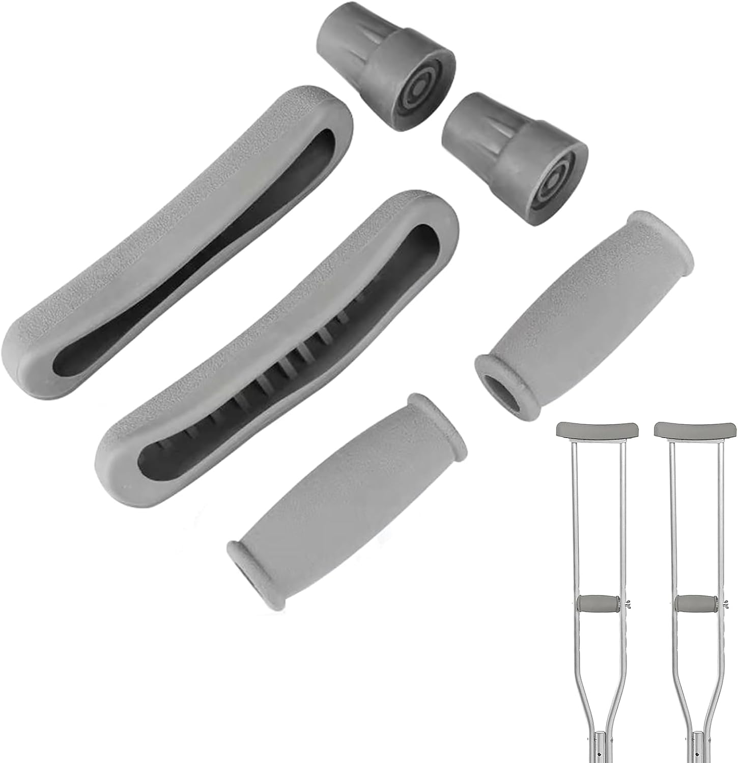 Almohadillas de repuesto para muletas (6 unidades), acolchado para muletas de brazo para caminar, cojín universal para axilas, fundas de agarre de