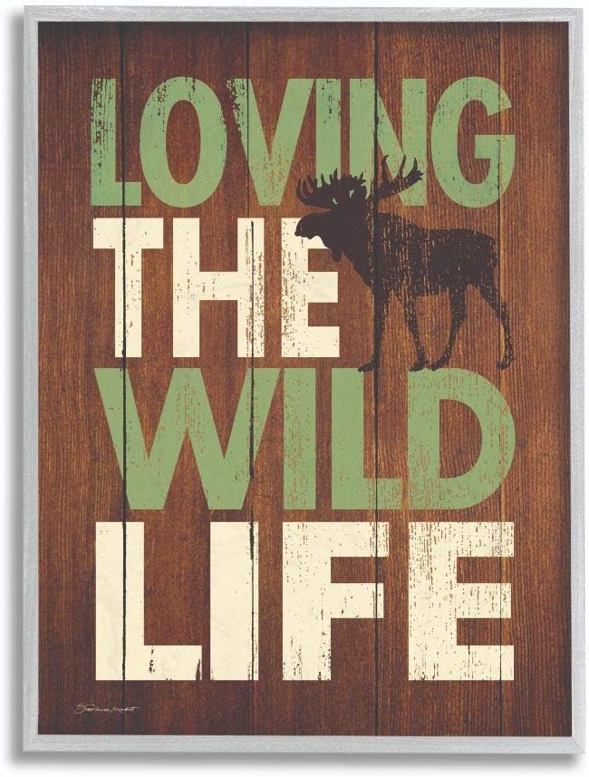 Stupell Industries Wild Life Country Home – Impresiones de madera con textura de palabra, multicolor