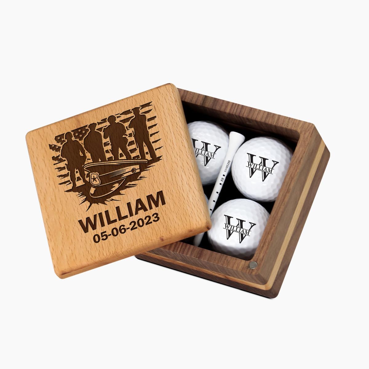 Juego de regalo de golf de alta calidad, regalos personalizados para hombres, elegante caja de golf, regalos grabados para novio, caja de golf de