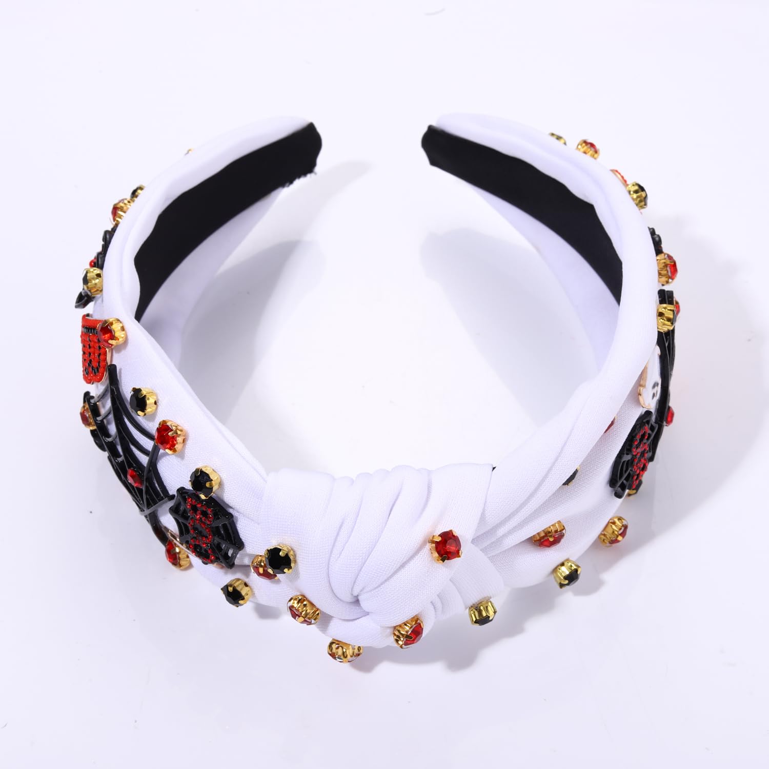 Diadema anudada de Halloween para mujer, de cristal, calabaza, caramelo, maíz, pata de gallo, disfraz de Halloween, accesorios para el cabello,
