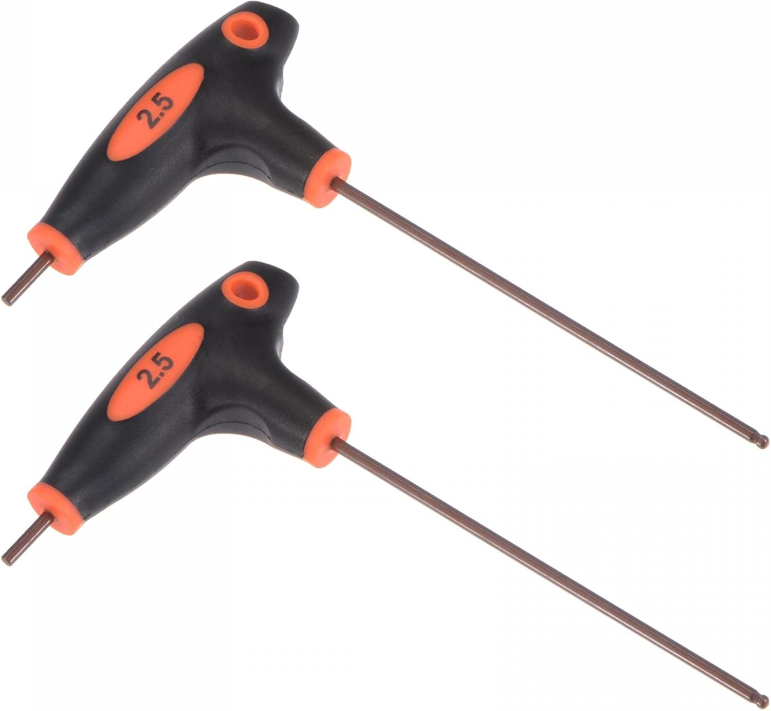 uxcell Llave hexagonal de extremo de bola de 0.098 in, llave inglesa con mango en T, acero métrico S2 2 piezas