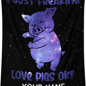 Manta de cerdo personalizada con nombre, 30 x 40 pulgadas, bonita manta para mujeres y niñas, mantas de felpa suaves y mullidas moradas para sofá, Manta de cerdo personalizada con nombre, 30 x 40 pulgadas, bonita manta para mujeres y niñas, mantas de felpa suaves y mullidas moradas para sofá,