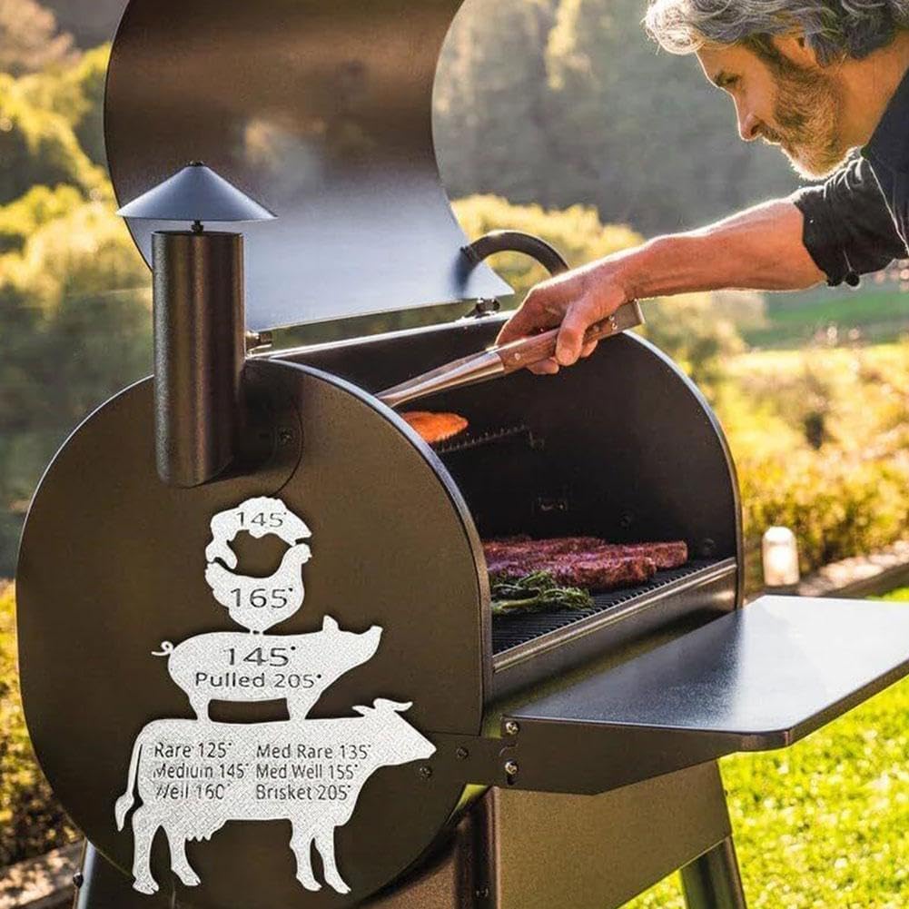 Regalo de barbacoa para hombres, fiesta de parrilla para marido, imán de temperatura de carne, 2023 nueva guía de temperatura de carne, imán de