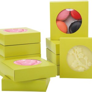 Bssay 60 cajas pequeñas de embalaje de jabón de 4.3 x 4.3 x 1.2 pulgadas, cajas de papel cuadradas blancas con ventana redonda transparente para Bssay 60 cajas pequeñas de embalaje de jabón de 4.3 x 4.3 x 1.2 pulgadas, cajas de papel cuadradas blancas con ventana redonda transparente para