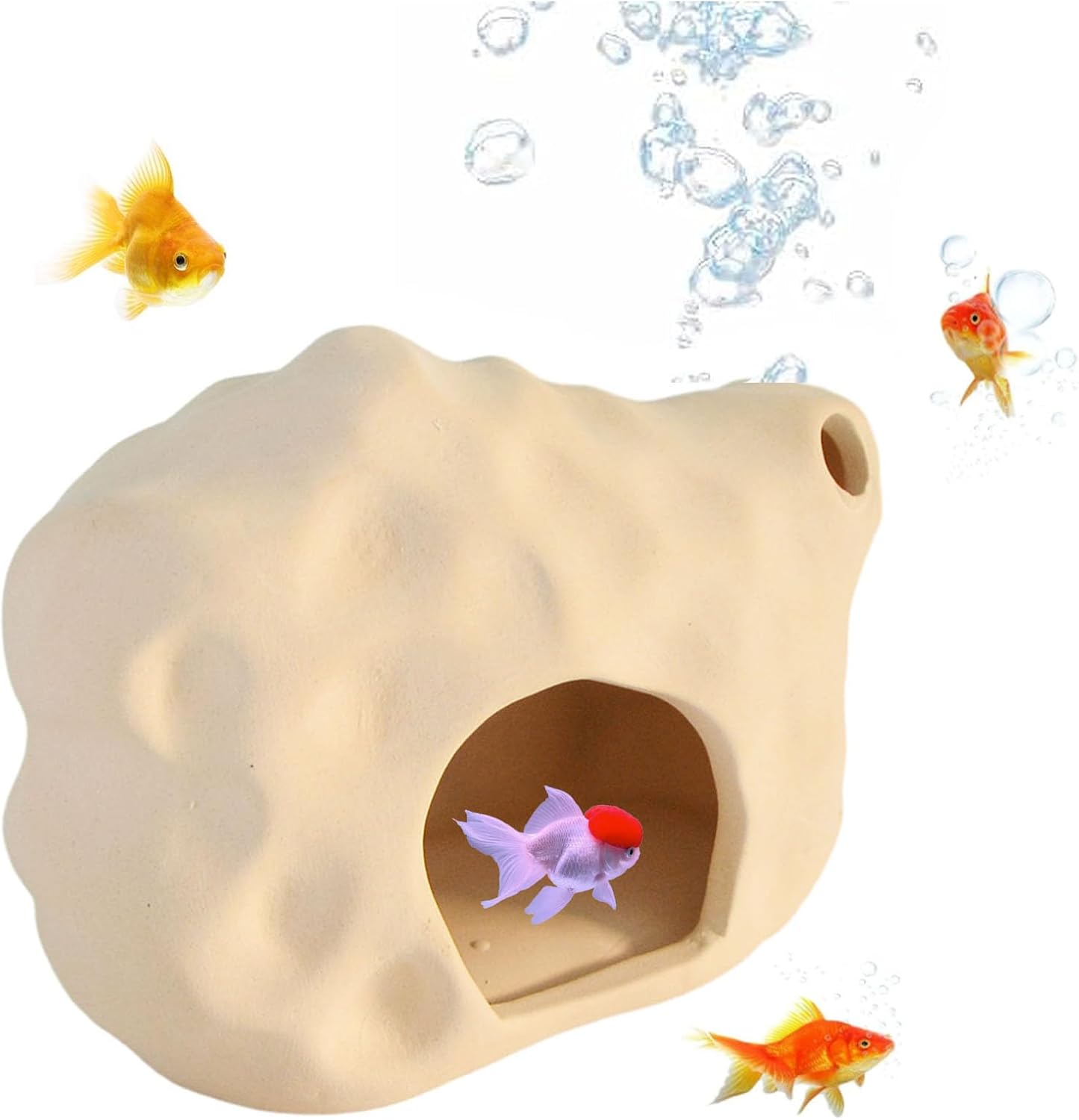 PENCK Acuario Betta Fish House Cerámica Coral Pequeño Camarón Escondite Cueva Fish Tank Decoración Accesorios Decoraciones para Cíclidos Acuáticos
