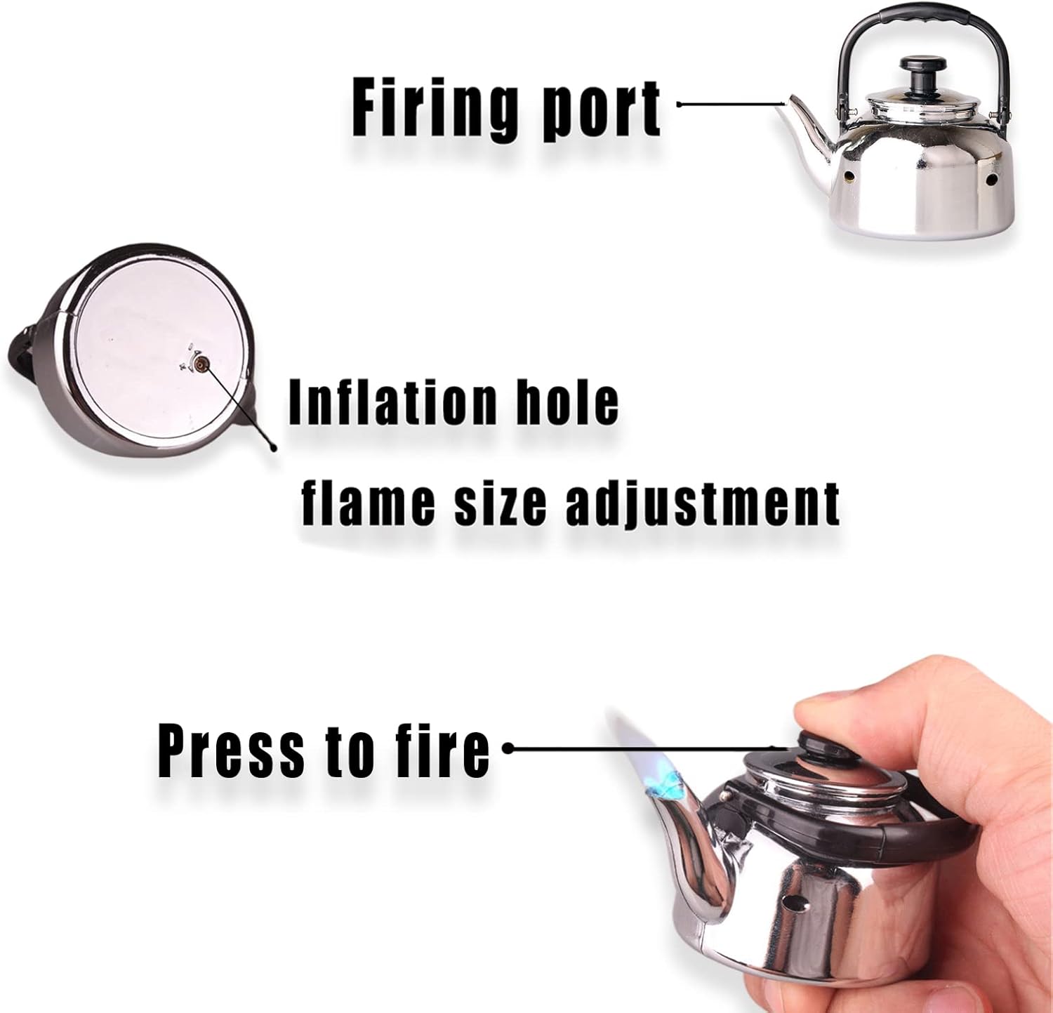 JEOKWMS Encendedor de antorcha, encendedores geniales, diseño creativo de utensilios de cocina, rellenable ajustable, encendedor de butano, regalos