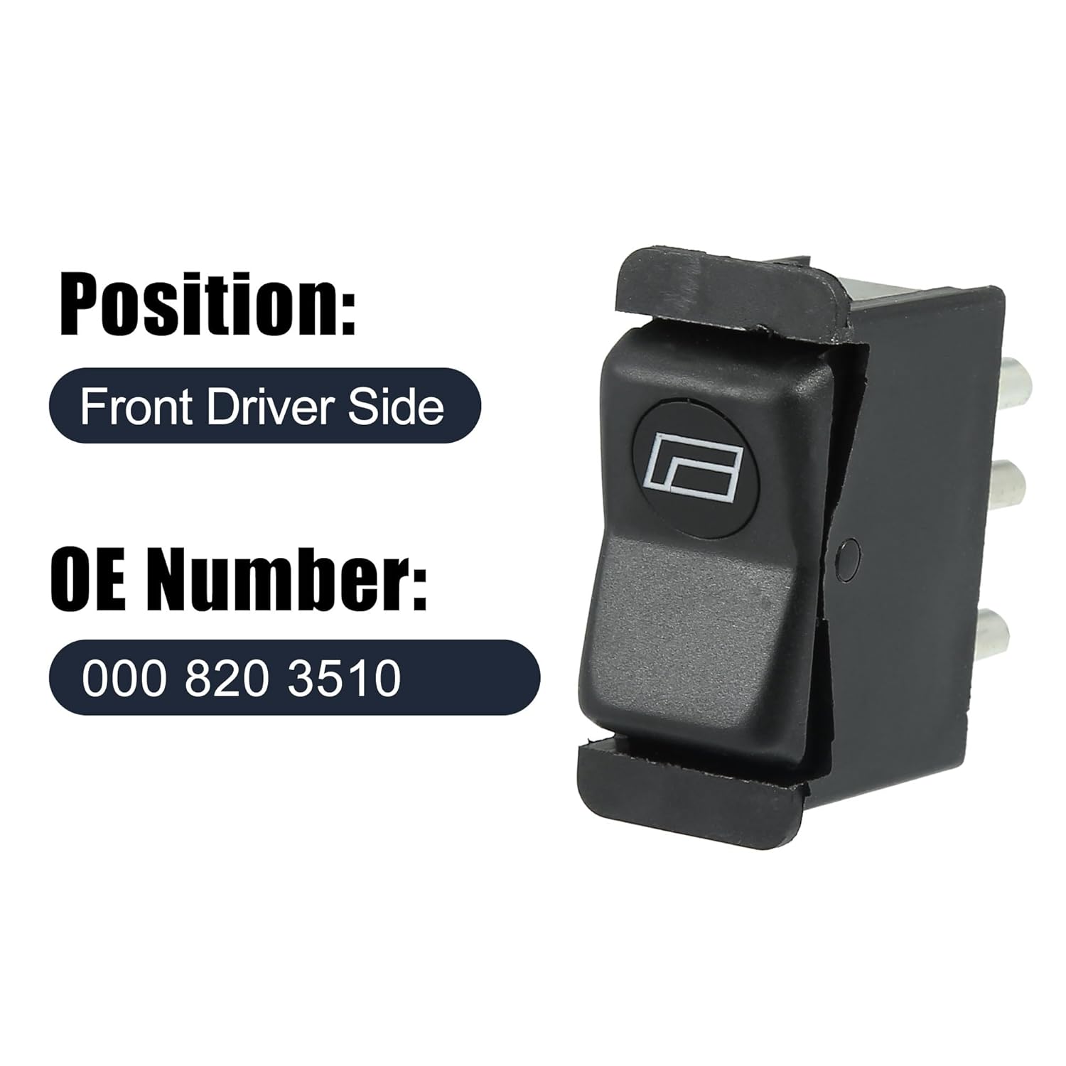 X AUTOHAUX Interruptor de elevalunas eléctrico delantero lado del conductor Interruptor de control maestro 000 820 3510 reemplazo para Mercedes-Benz