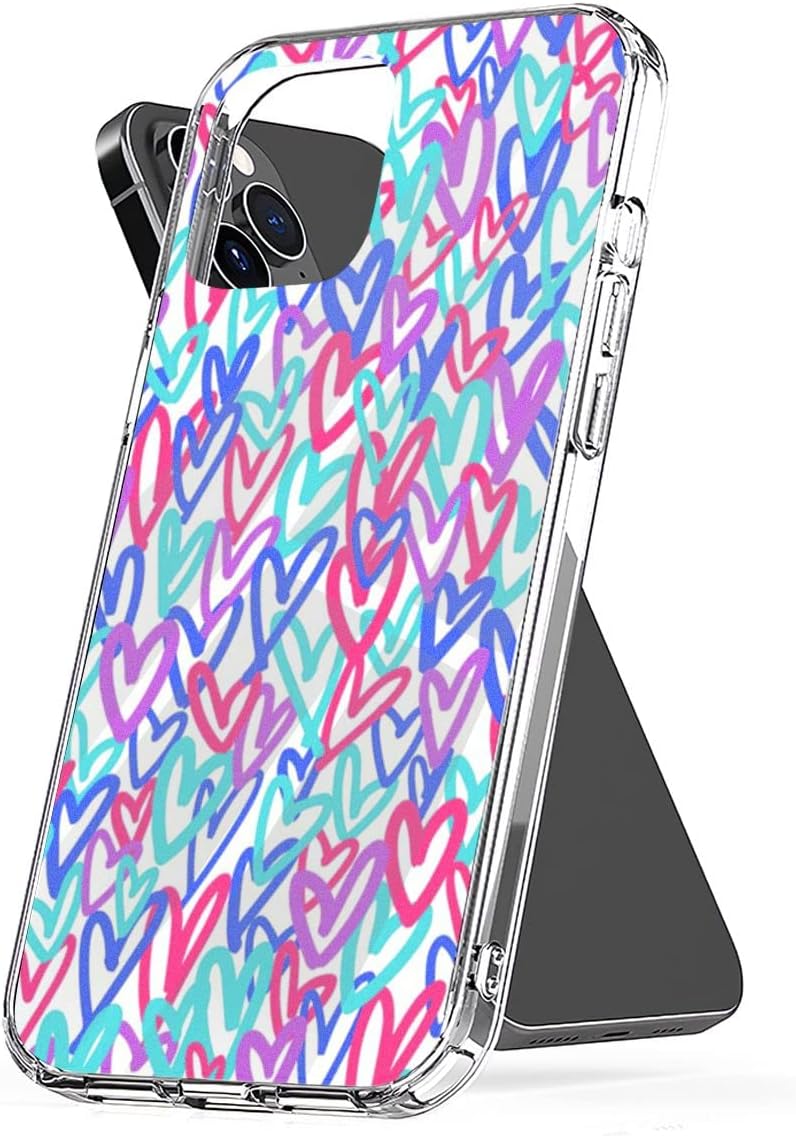 Funda para teléfono Preppy Protect Heart Cover Collage Accesorios a prueba de golpes TPU compatible con iPhone 15 14 Pro Max 13 12 11 X Xs Xr 8 7 6