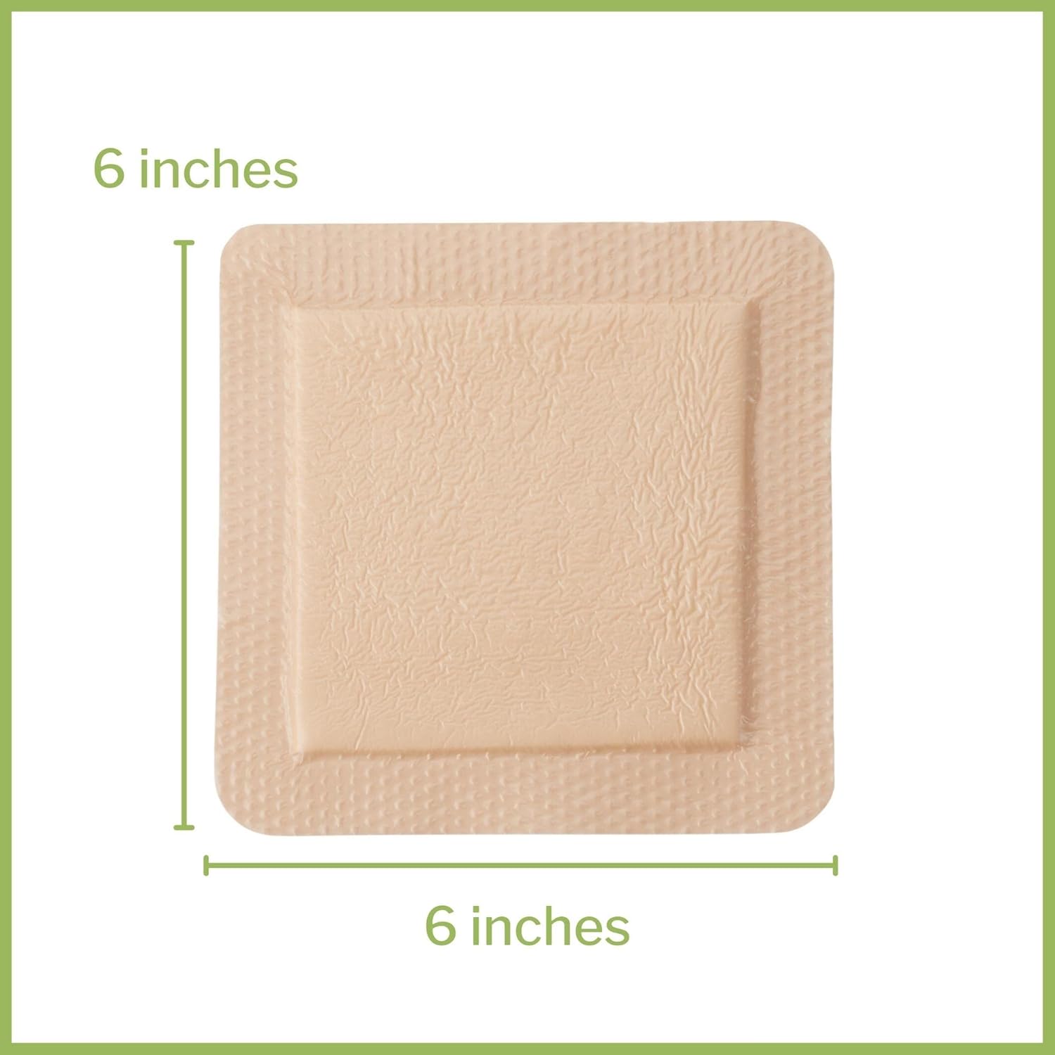 McKesson Apósitos de espuma hidrocelular, estéril, adhesivo de silicona con borde, dimensión 6 x 6 pulgadas, almohadilla de 4 x 4 pulgadas, 10
