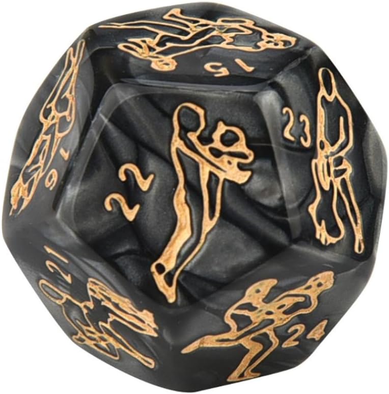 AmaMary Juego de dados sexuales, 4 piezas de dados sexuales negros para parejas, juego de dados para adultos, juegos de dados sexuales para adultos