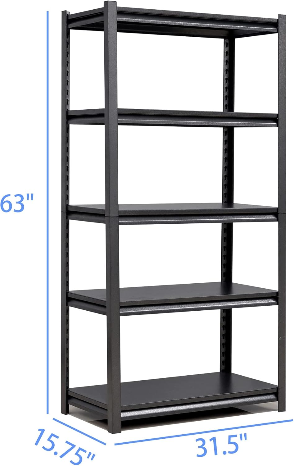 Estantería de metal ajustable de 5 niveles, estantes de almacenamiento resistentes, organizador comercial para garaje, sótano, cocina, despensa,
