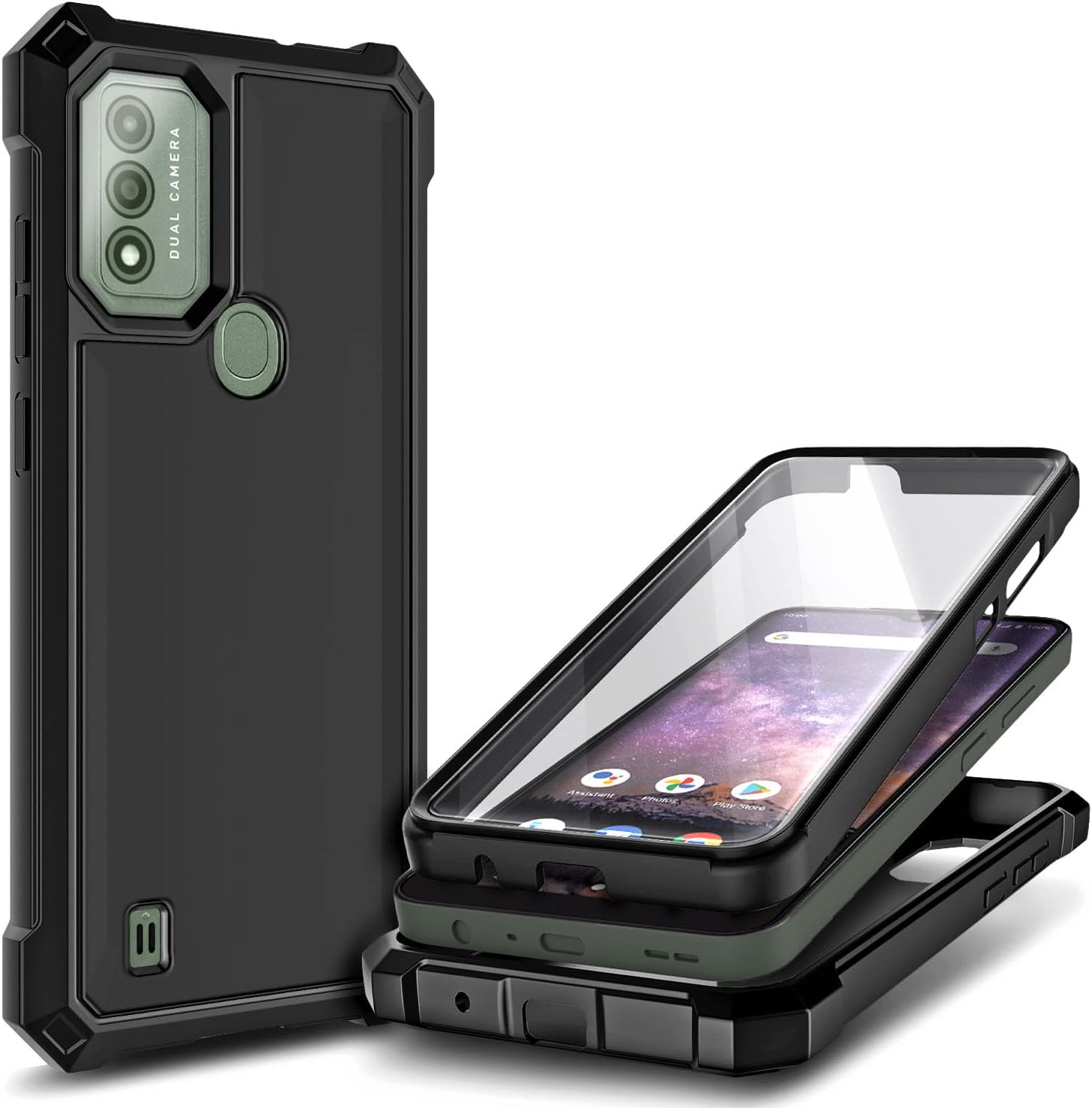 Funda diseñada para WIKO Voix con protector de pantalla incorporado, funda protectora de cuerpo completo a prueba de golpes, resistente a los