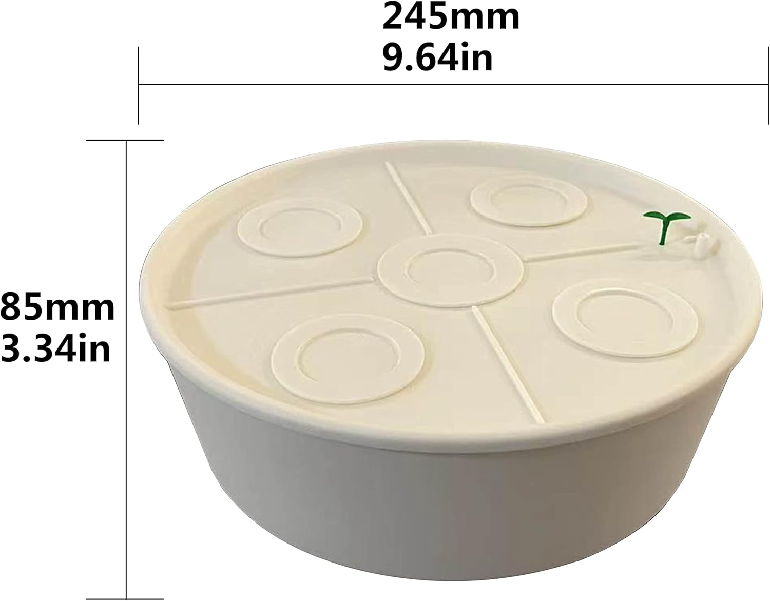 LYLEE Sistema de riego automático para plantas en maceta, paquete de 4 unidades, succión automática redonda blanca con sensor de humedad, maceta