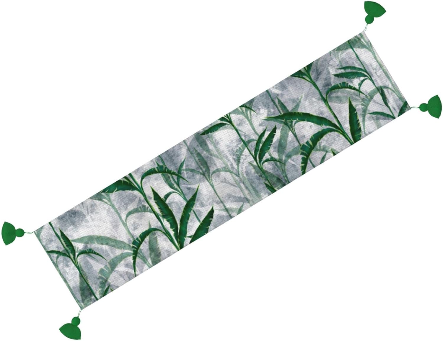 Camino de mesa de Navidad con pasto de acuarela, decoración de mesa de comedor, decoración de Navidad, decoración de interiores del hogar, caminos