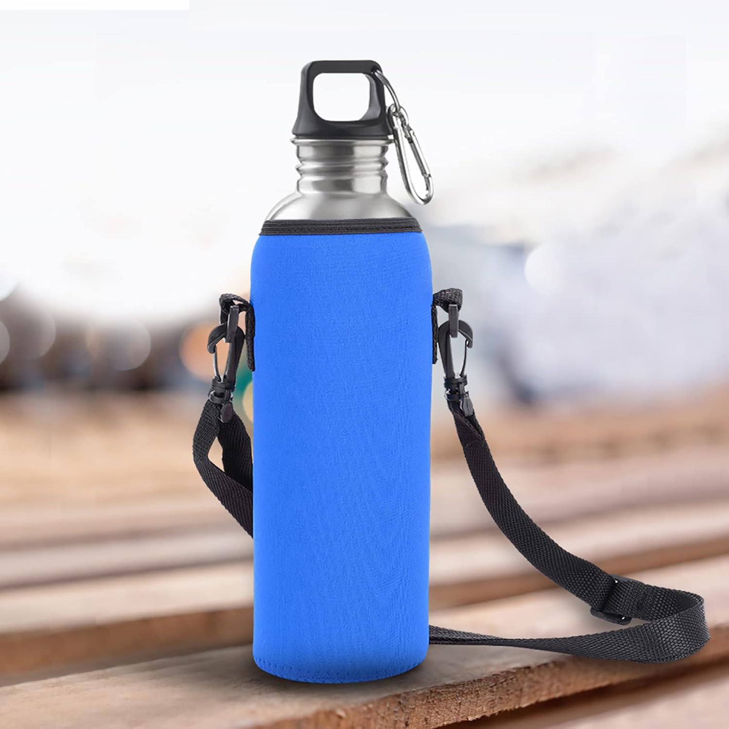 Alomejor Botella de agua de neopreno con correa, cubierta aislada para botellas de agua de 33.8 fl oz para bebidas calientes o frías