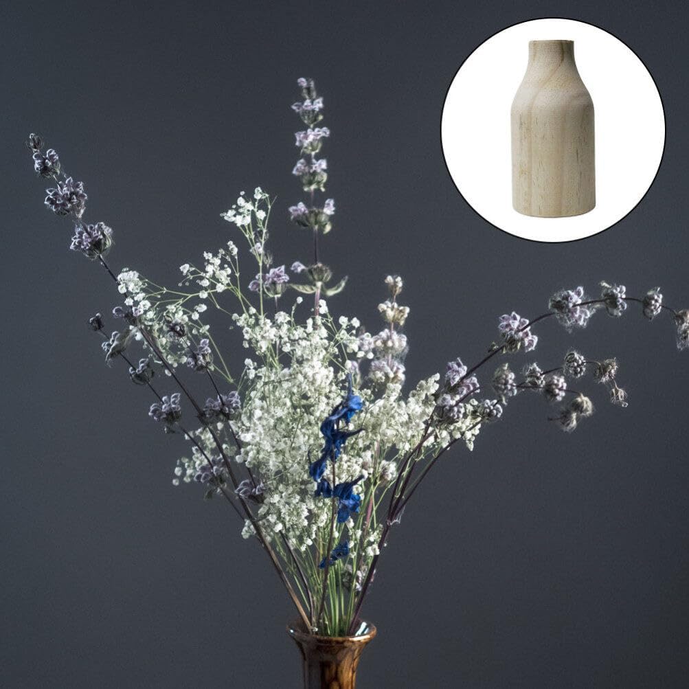 VOSAREA Florero de madera Florero de madera Arreglo de flores Pot Mesa de comedor Jarrón para planta seca
