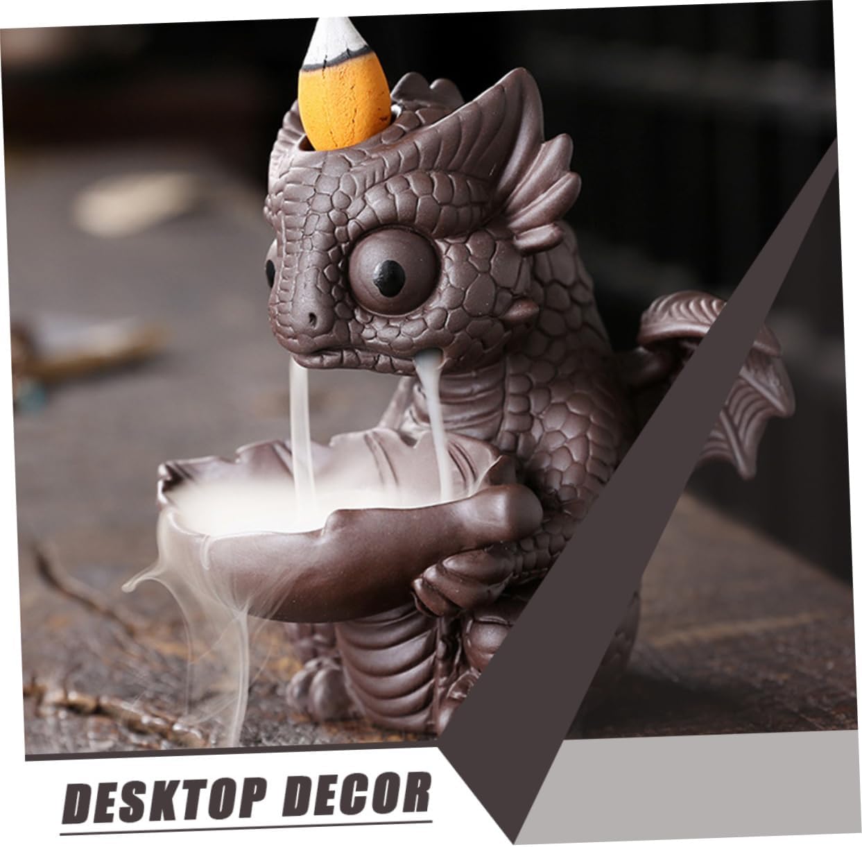 Quemador de incienso de dinosaurio, cascada de mesa, decoración de escritorio, decoración del hogar, soporte de incienso de reflujo, cascada de