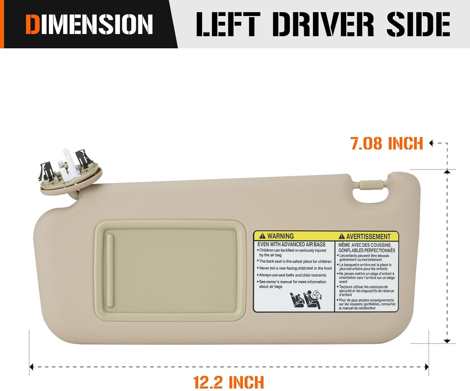 Visera solar izquierda y derecha con luz de tocador para Toyota RAV4 2006-2013, lado del conductor y pasajero, repuesto beige 74320-42501-B2