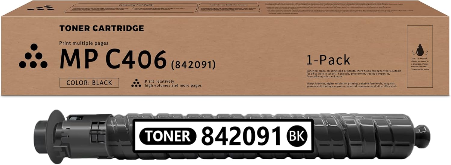 MP C406 – Cartucho de tóner compatible con MP C406 842091 (hasta 17.000 páginas), repuesto para Ricoh MP C306 C307 C406 C407 C306ZSP C306ZSP