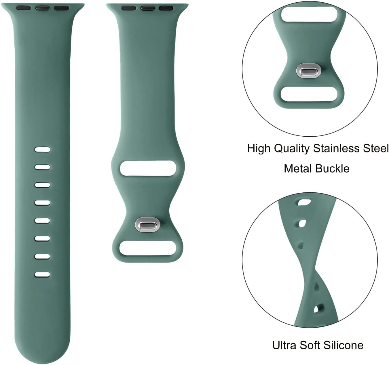 for Apple Watch Band, Silicone Band for Apple Watch Band 38mm 40mm 41mm 42mm 44mm 45mm 49mm, Compatible Apple Watch Series, Ultra, SE, 9876543