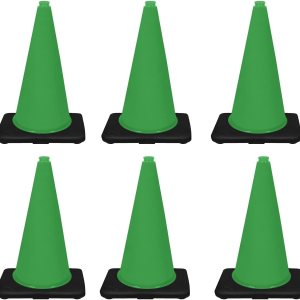 Conos de seguridad para tráfico, PVC, color verde lima, 18.0in, color negro Conos de seguridad para tráfico, PVC, color verde lima, 18.0in, color negro