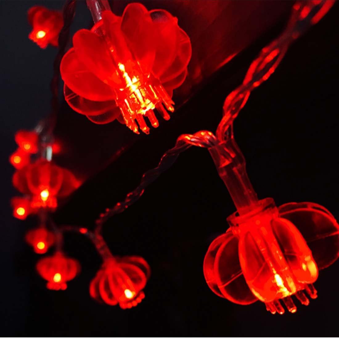 Amants01 – Tira de luces LED de 13 pies y 40 luces LED rojas a pilas para bodas, Año Nuevo chino, festival de primavera, decoración de fiesta,