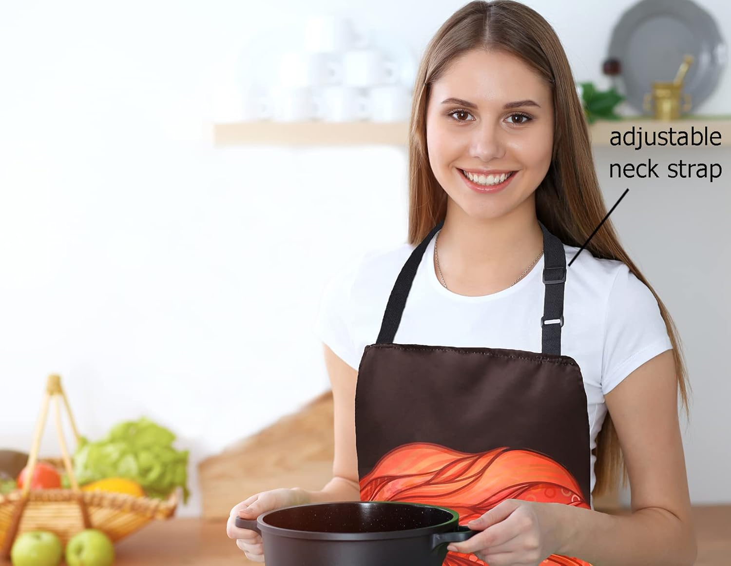 Paquete de 2 delantales ajustables resistentes a las gotas de agua, lazos largos con 2 bolsillos, cocina para mujer