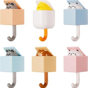 6 ganchos adhesivos creativos para abrigos, bonitos ganchos de pared para abrigos, sombreros, toallas, llaves, bolsas, ganchos adhesivos para 6 ganchos adhesivos creativos para abrigos, bonitos ganchos de pared para abrigos, sombreros, toallas, llaves, bolsas, ganchos adhesivos para