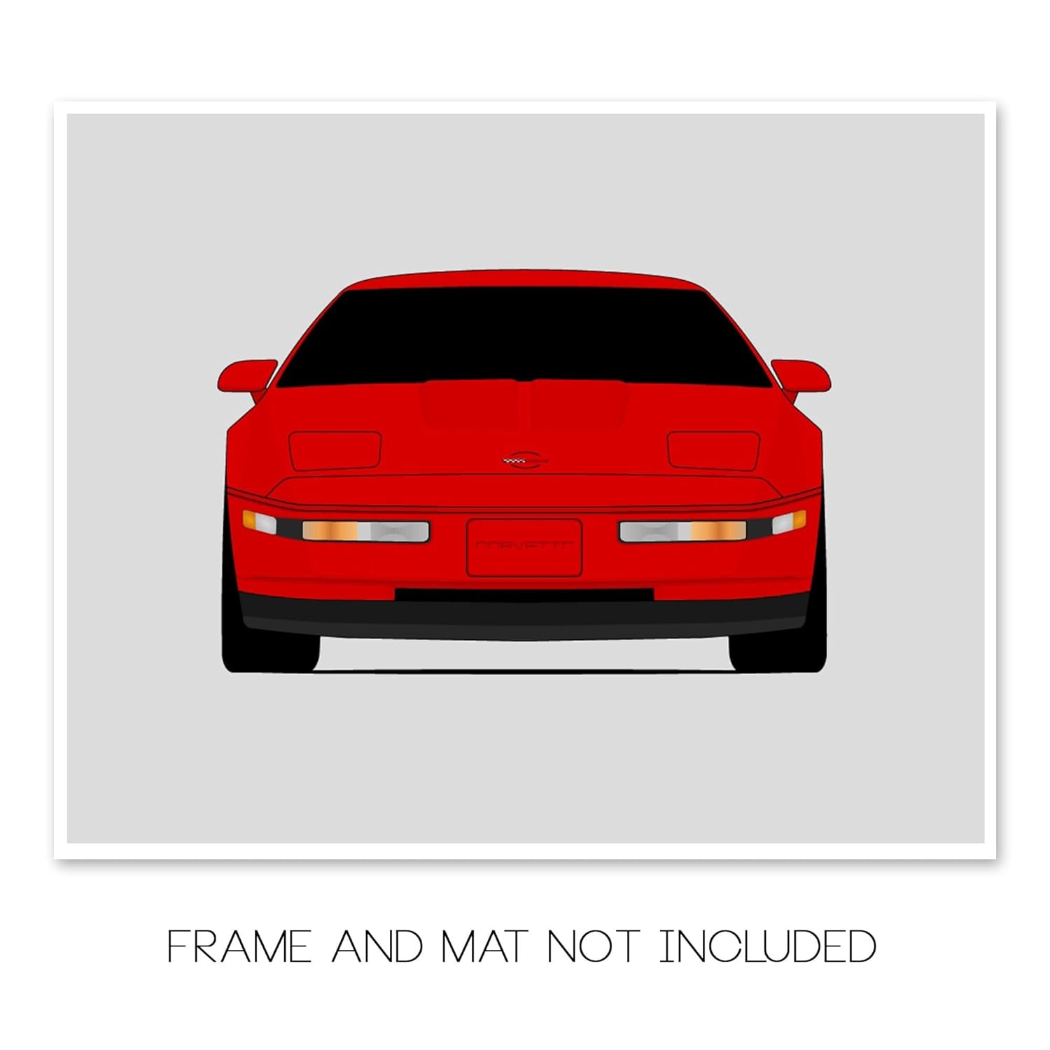 Chevy Corvette ZR1 C4 (1990-1995) Inspired Poster Print Wall Art Decor Handmade (Unframed)