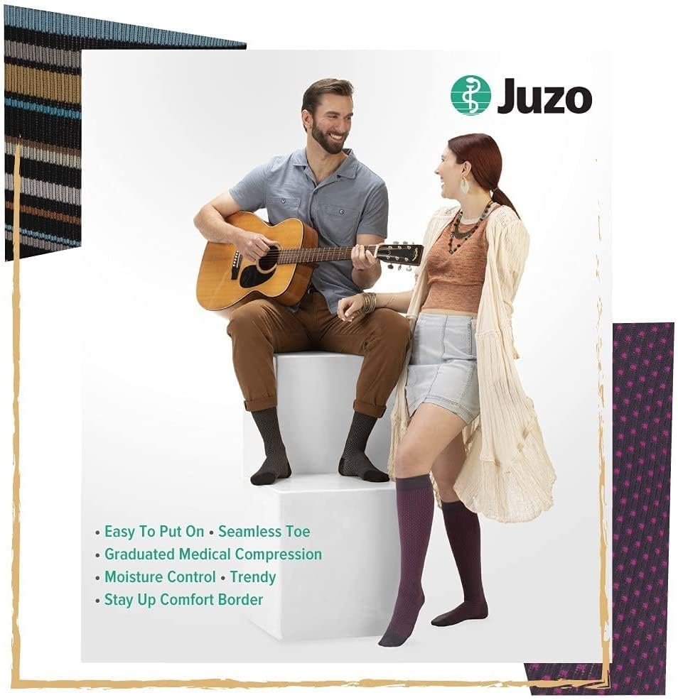 Juzo Power Vibe – Calcetines de compresión prémium para hombres y mujeres, 15-20 mmHg